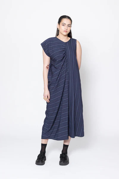 Company of Strangers Distort Dress - Navy Stripe