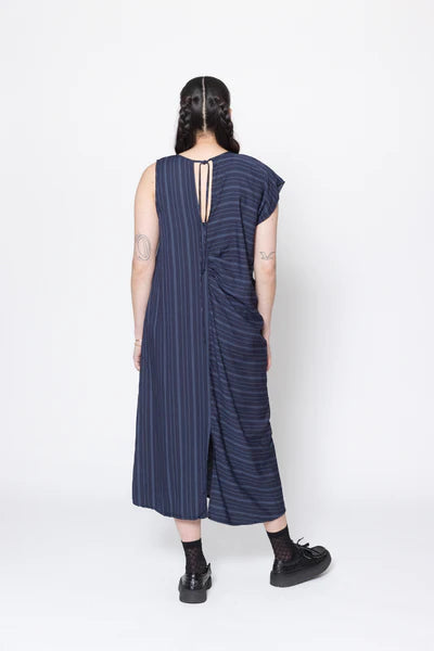 Company of Strangers Distort Dress - Navy Stripe