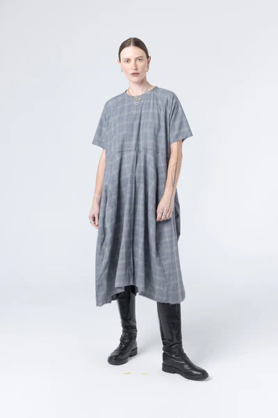 Company of Strangers Kamikaze Dress - Slate Plaid