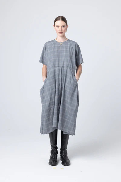 Company of Strangers Kamikaze Dress - Slate Plaid