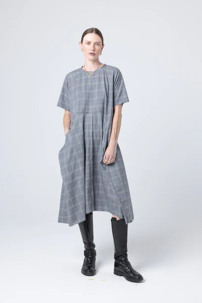 Company of Strangers Kamikaze Dress - Slate Plaid
