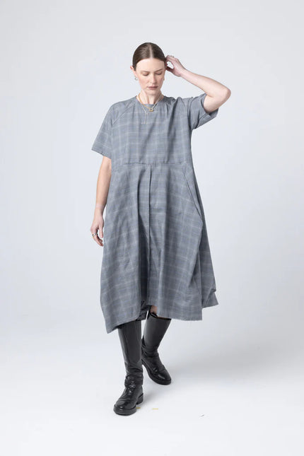 Company of Strangers Kamikaze Dress - Slate Plaid