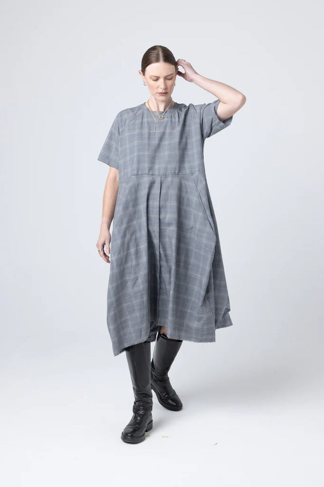 Company of Strangers Kamikaze Dress - Slate Plaid