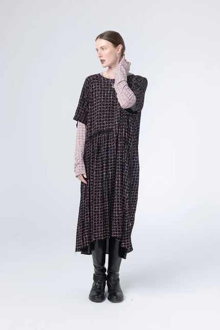 Company of Strangers We Float Dress - Black Grid