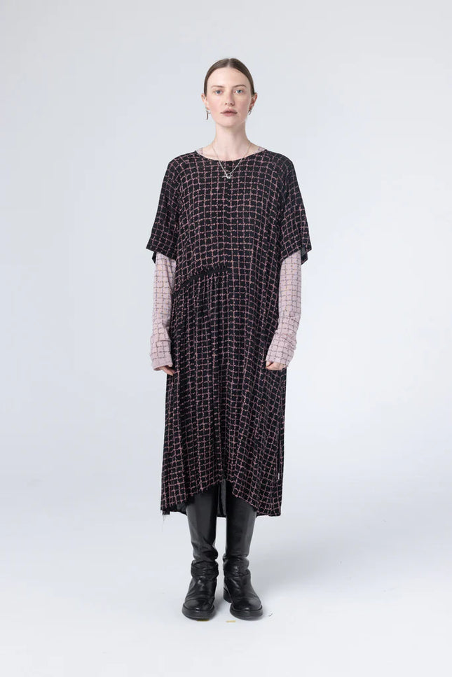 Company of Strangers We Float Dress - Black Grid