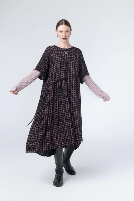 Company of Strangers We Float Dress - Black Grid