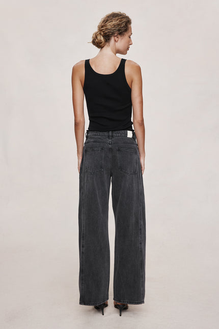 Marle Cross Stitch Jean - Faded Black