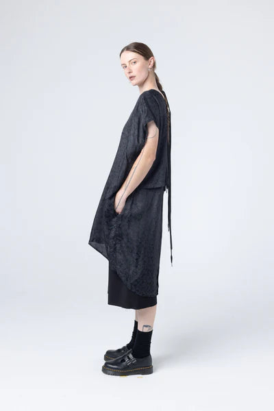Company of Strangers One Line Tunic - Printed Rayon - Black Paisley