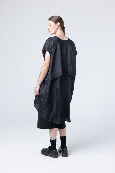 Company of Strangers One Line Tunic - Printed Rayon - Black Paisley