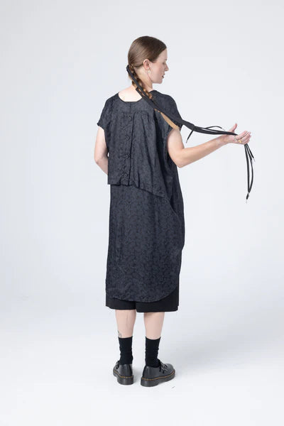 Company of Strangers One Line Tunic - Printed Rayon - Black Paisley