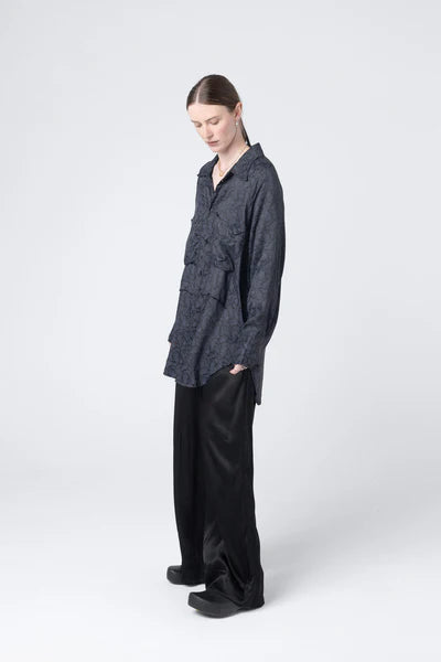 Company of Strangers Perfect Day Shirt - Printed Rayon - Black Paisley