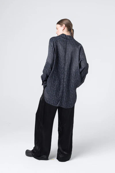 Company of Strangers Perfect Day Shirt - Printed Rayon - Black Paisley