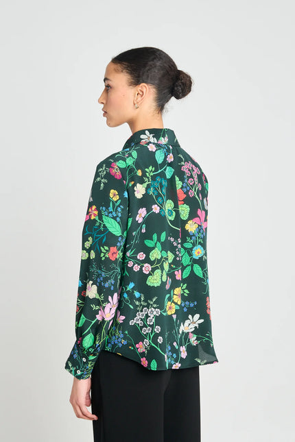 Twenty-Seven Names Marigold Shirt - Deep Green Floral