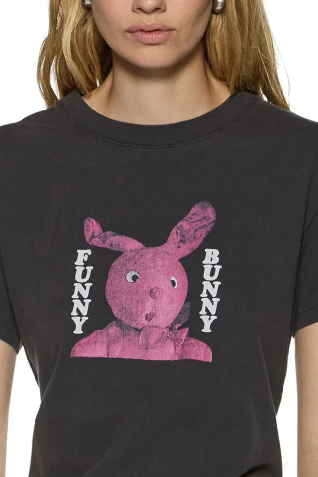 Ksubi Funny Bunny Shrunken Tee Washed Black - Charcoal