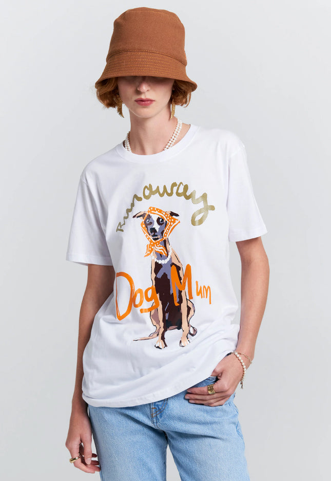 Karen Walker Dog Mum Organic Cotton T-Shirt - White