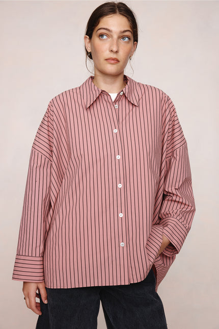 Marle Edie Shirt - Rosewood Stripe