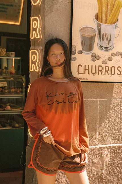 Kinga Csilla Fire Raw LS Tee - Rust