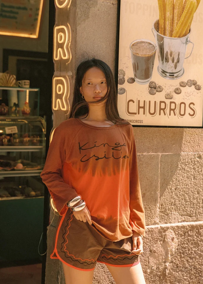 Kinga Csilla Fire Raw LS Tee - Rust