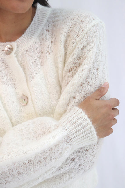 Tatano Asta Cardi - Mohair/Wool Mix - Natural