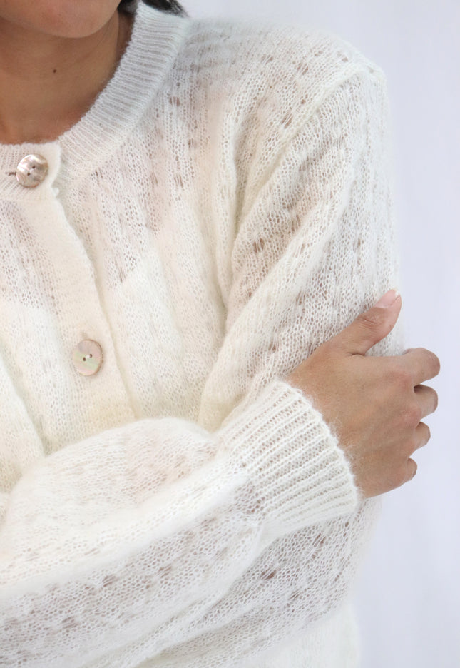 Tatano Asta Cardi - Mohair/Wool Mix - Natural