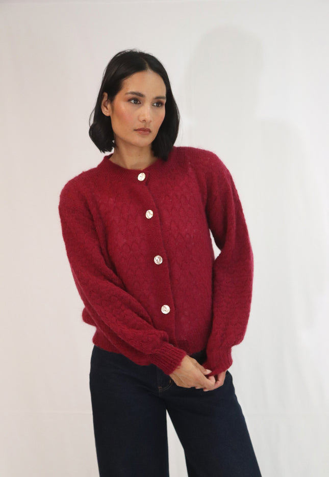 Tatano Asta Cardi - Mohair/Wool Mix - Jam