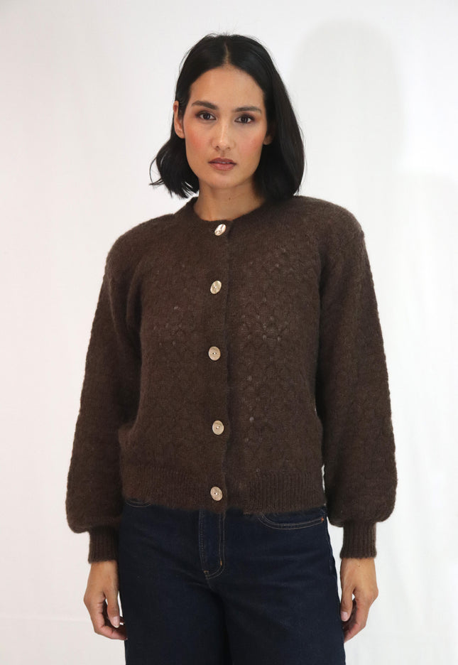 Tatano Asta Cardi - Mohair/Wool Mix - Chocolate