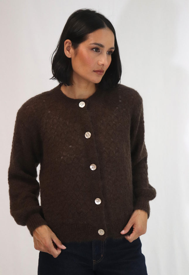 Tatano Asta Cardi - Mohair/Wool Mix - Chocolate