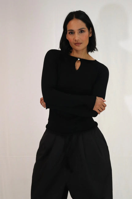 Tatano Melanie Long Sleeve - Merino - Black
