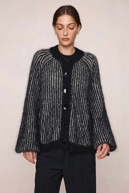 Marle Jasper Cardigan - Black/Greige