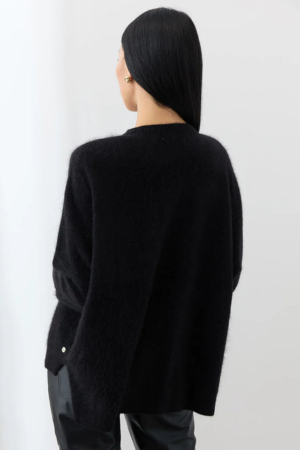 Mia Fratino Mae Cardi -Brushed Cashmere - Black