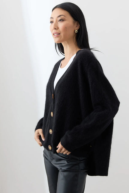 Mia Fratino Mae Cardi -Brushed Cashmere - Black