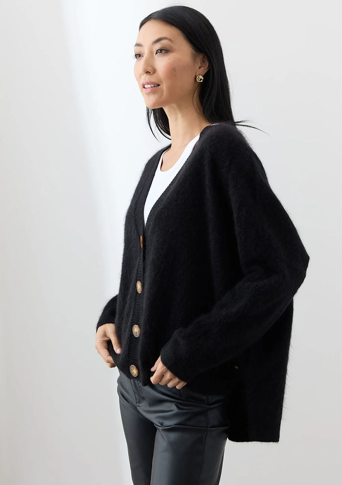 Mia Fratino Mae Cardi -Brushed Cashmere - Black