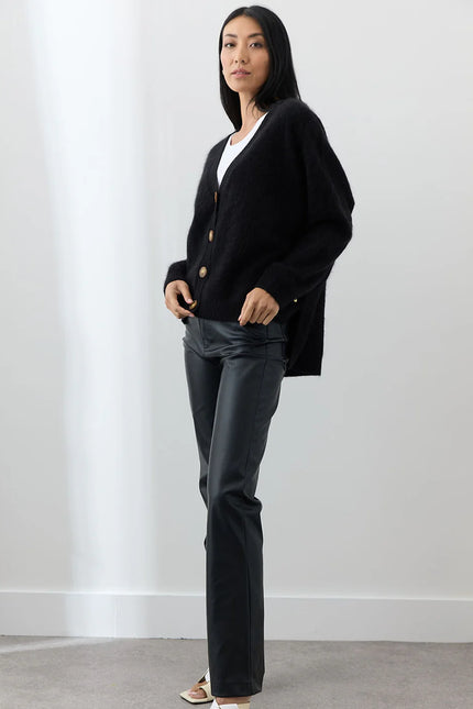 Mia Fratino Mae Cardi -Brushed Cashmere - Black