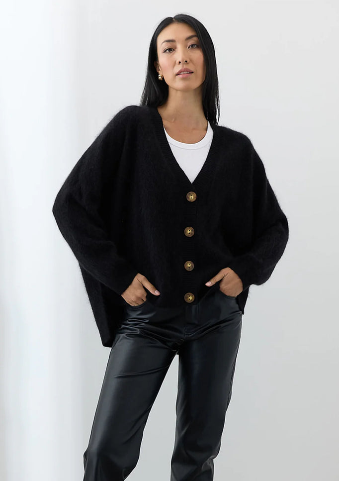 Mia Fratino Mae Cardi -Brushed Cashmere - Black