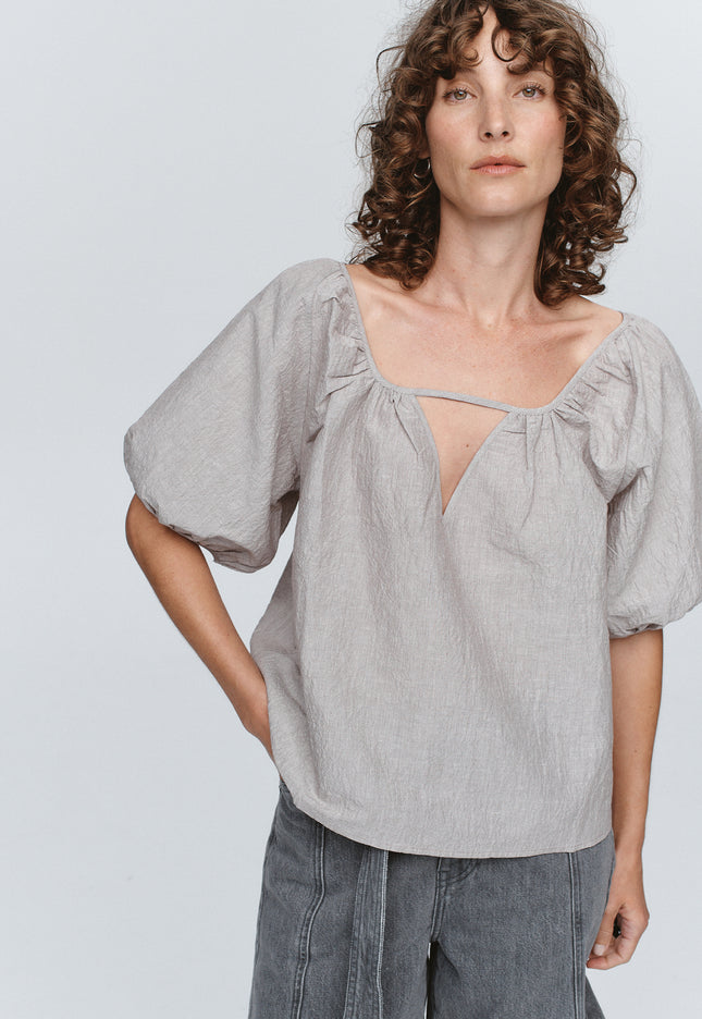 Marle Kendra Top - Chocolate Stripe
