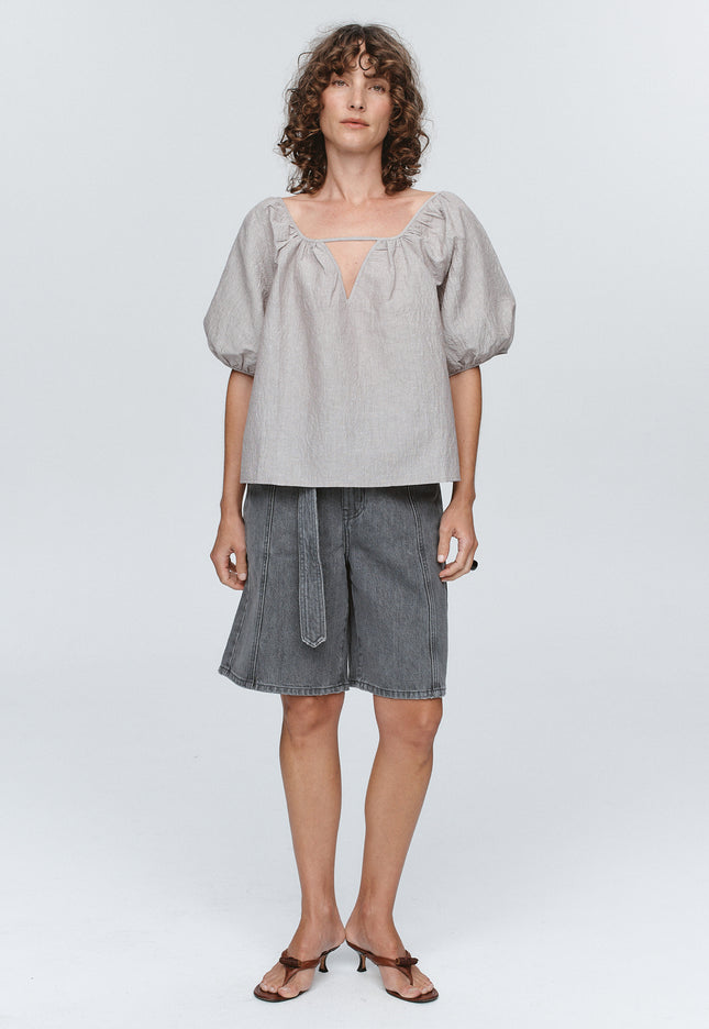 Marle Kendra Top - Chocolate Stripe
