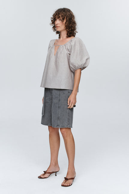 Marle Kendra Top - Chocolate Stripe