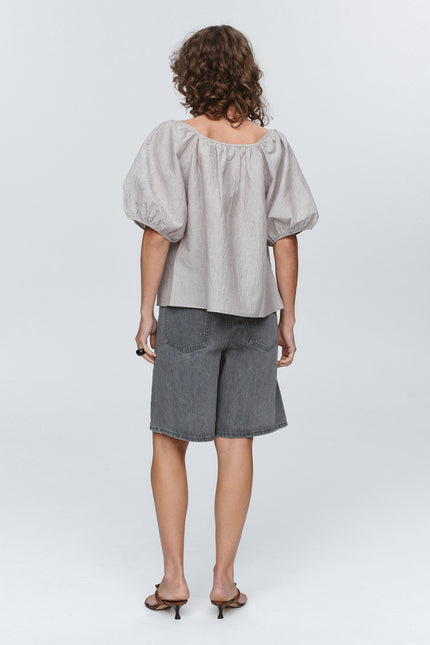 Marle Kendra Top - Chocolate Stripe