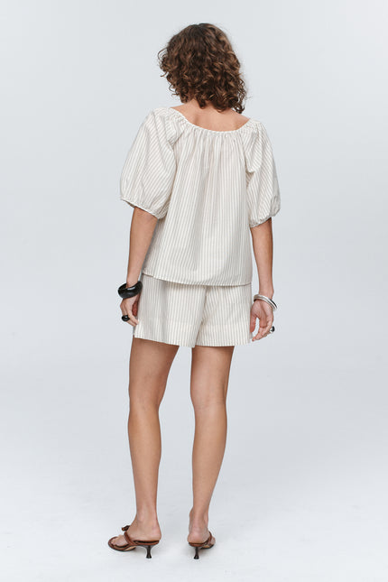Marle Kendra Top - Grey Stripe