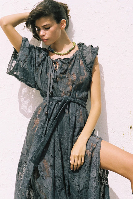 Kinga Csilla Midnight Lace Primavera Maxi Dress
