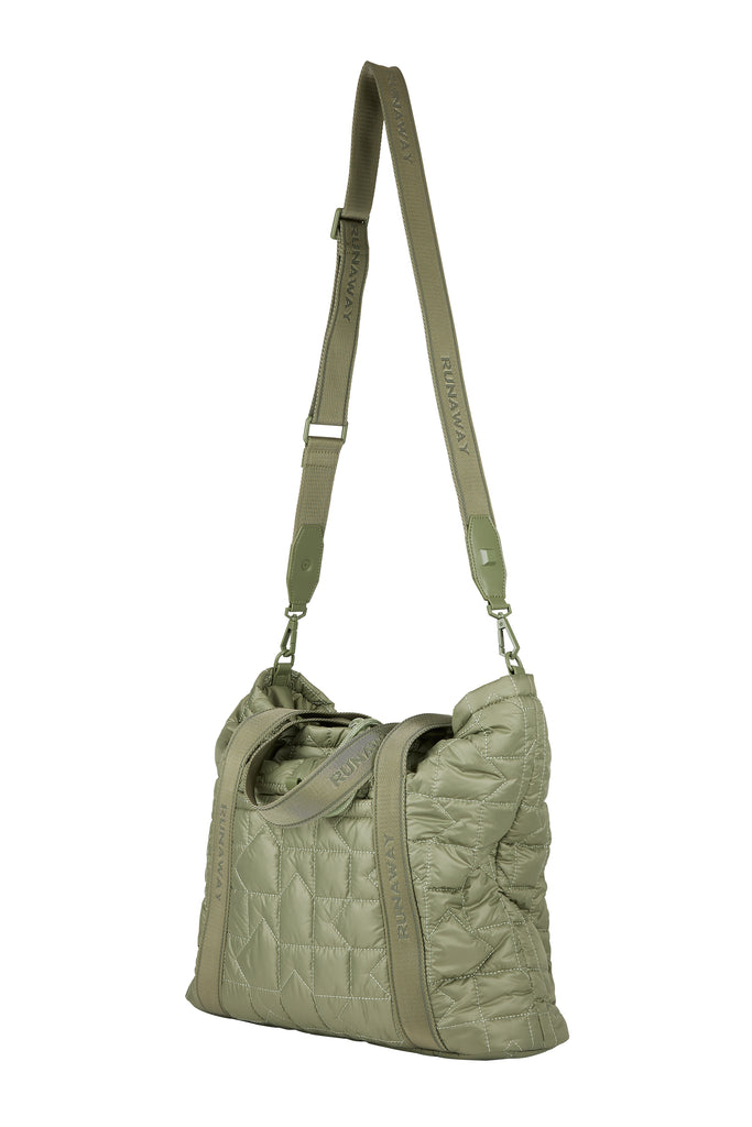 Karen Walker Monogram Quilted Large Tote - Sage