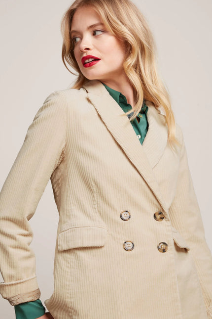 King Louie Tina Blazer Corduroy - Ivory