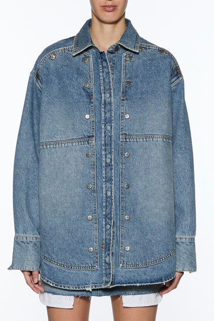 Ksubi Bolt Oversized LS Shirt Swept - Denim