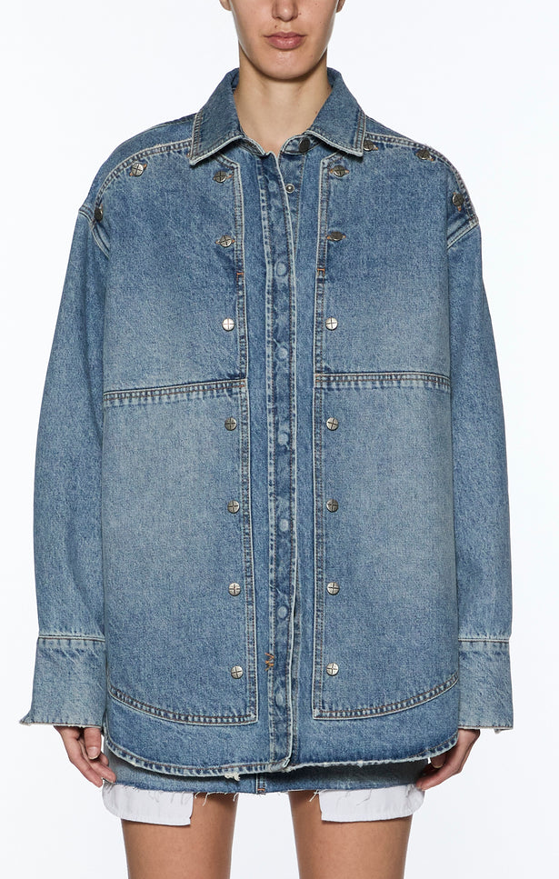 Ksubi Bolt Oversized LS Shirt Swept - Denim