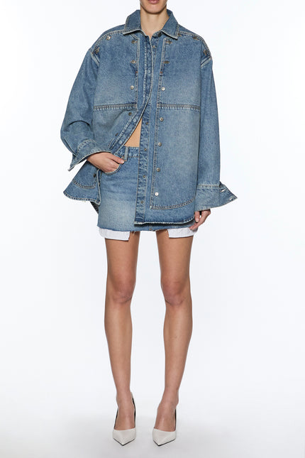 Ksubi Bolt Oversized LS Shirt Swept - Denim
