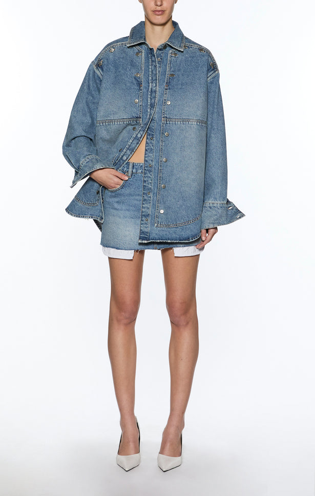 Ksubi Bolt Oversized LS Shirt Swept - Denim