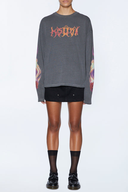 Ksubi Sabbath Long Sleeve Tee - Charcoal