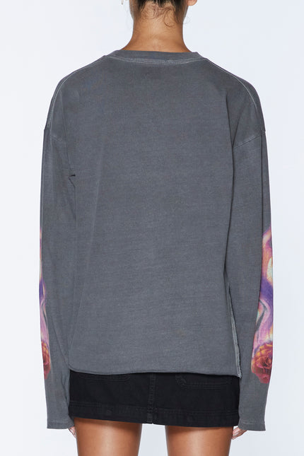Ksubi Sabbath Long Sleeve Tee - Charcoal