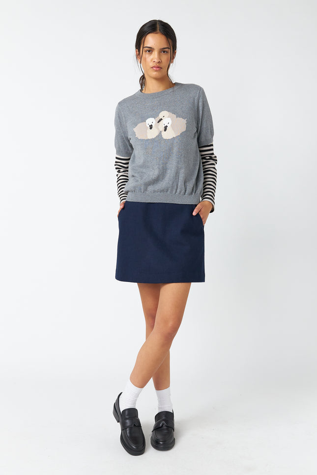 Sylvester Cygnets Top - Grey Marle