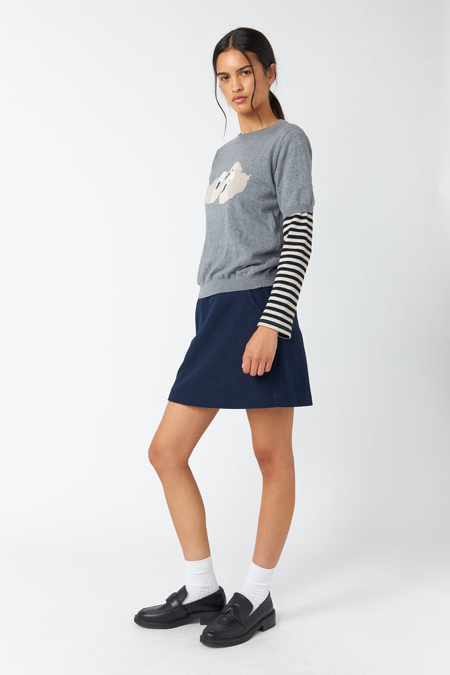 Sylvester Cygnets Top - Grey Marle